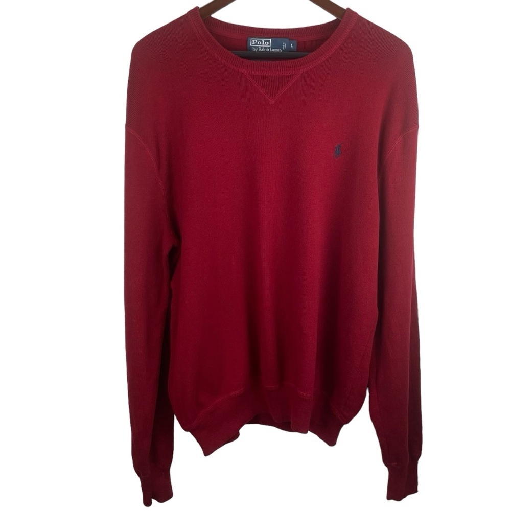 Polo Ralph Lauren | Red Cotton Crewneck Logo Pullover Sweater